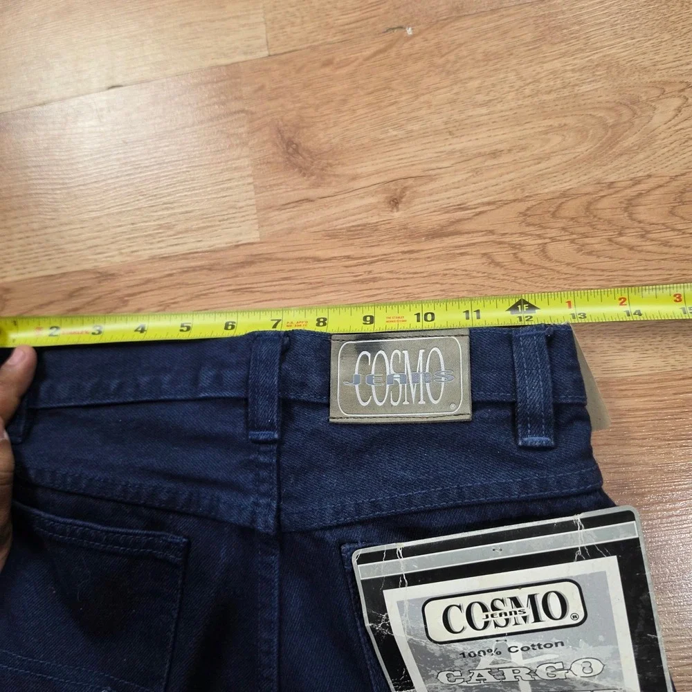 Cosmo Jeans Cargo Pants Boys 12 1030B Baggy Wide Leg Denim Indigo Blue NWT 90s